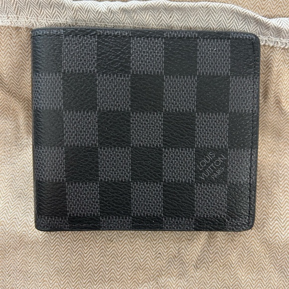 Louis Vuitton Graphite Checkered Card Holder - Picture 1 of 3